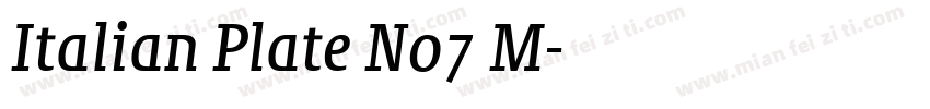 Italian Plate No7 M字体转换